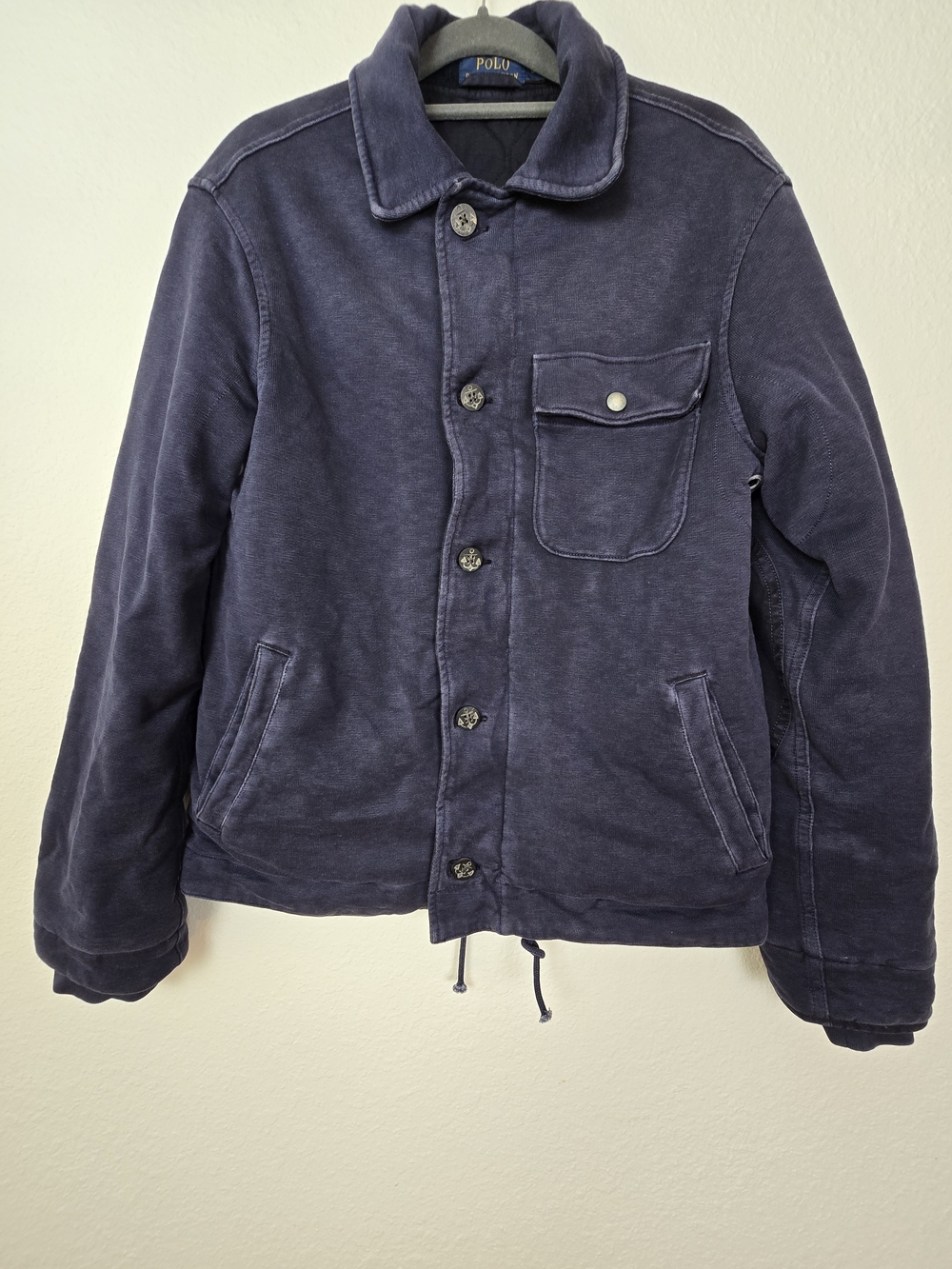 Polo by Ralph Lauren Navy Button-Front Bomber Jacket